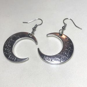 Love You to the Moon & Back Drop Earrings Handmade 🦄3 for $15 or 4 for $20 🦄